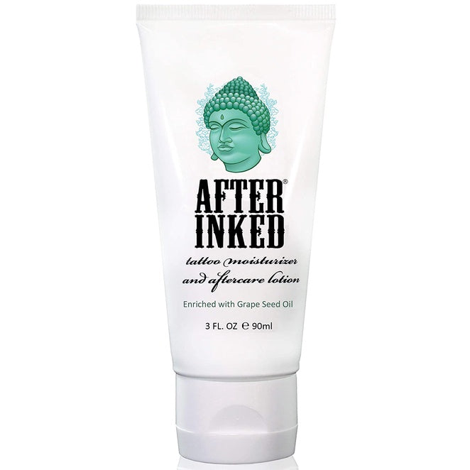 After Inked Tattoo Moisturizer & Aftercare Lotion Enriched with Grape Seed Oil, 3 fl.oz / 90ml