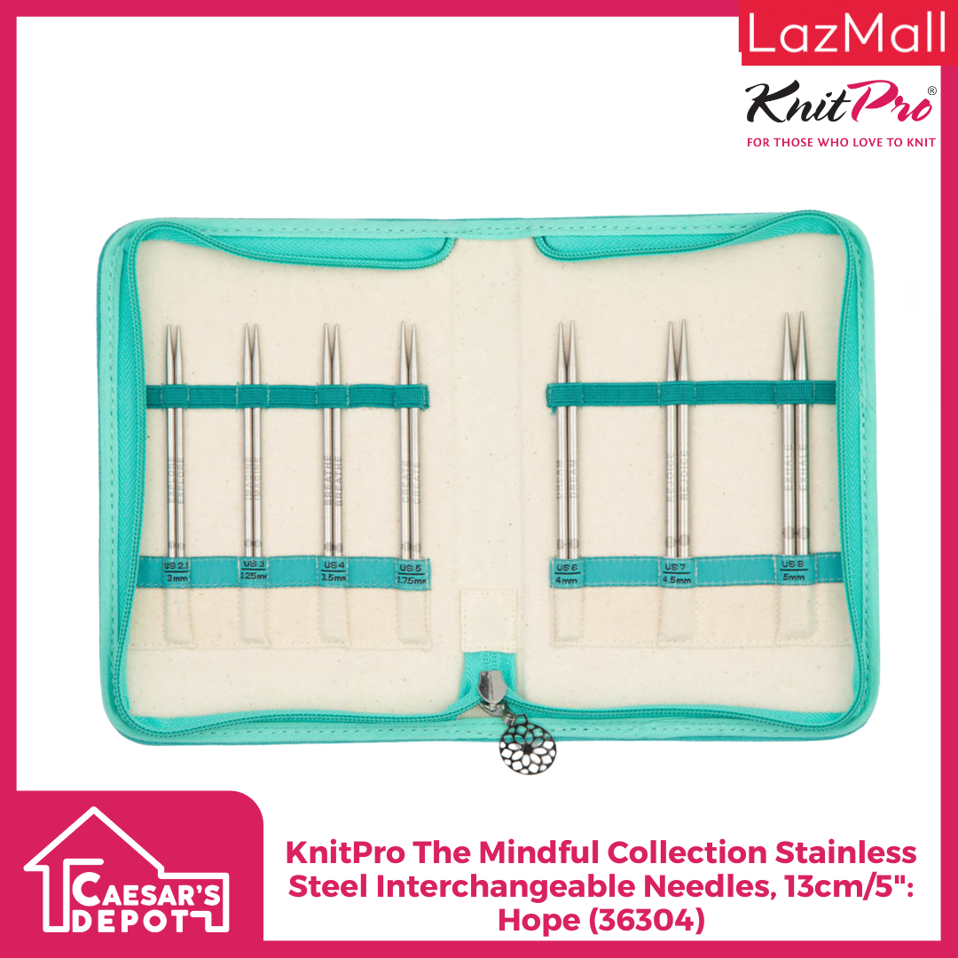 KnitPro The Mindful Collection Stainless Steel Interchangeable Needles Sets, 13cm/5"