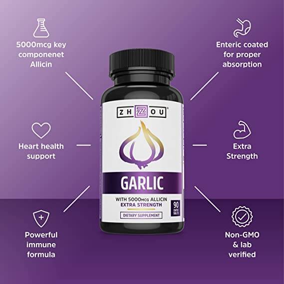 Zhou Garlic With 5000MCG Allicin Extra Strength 90 Tablets