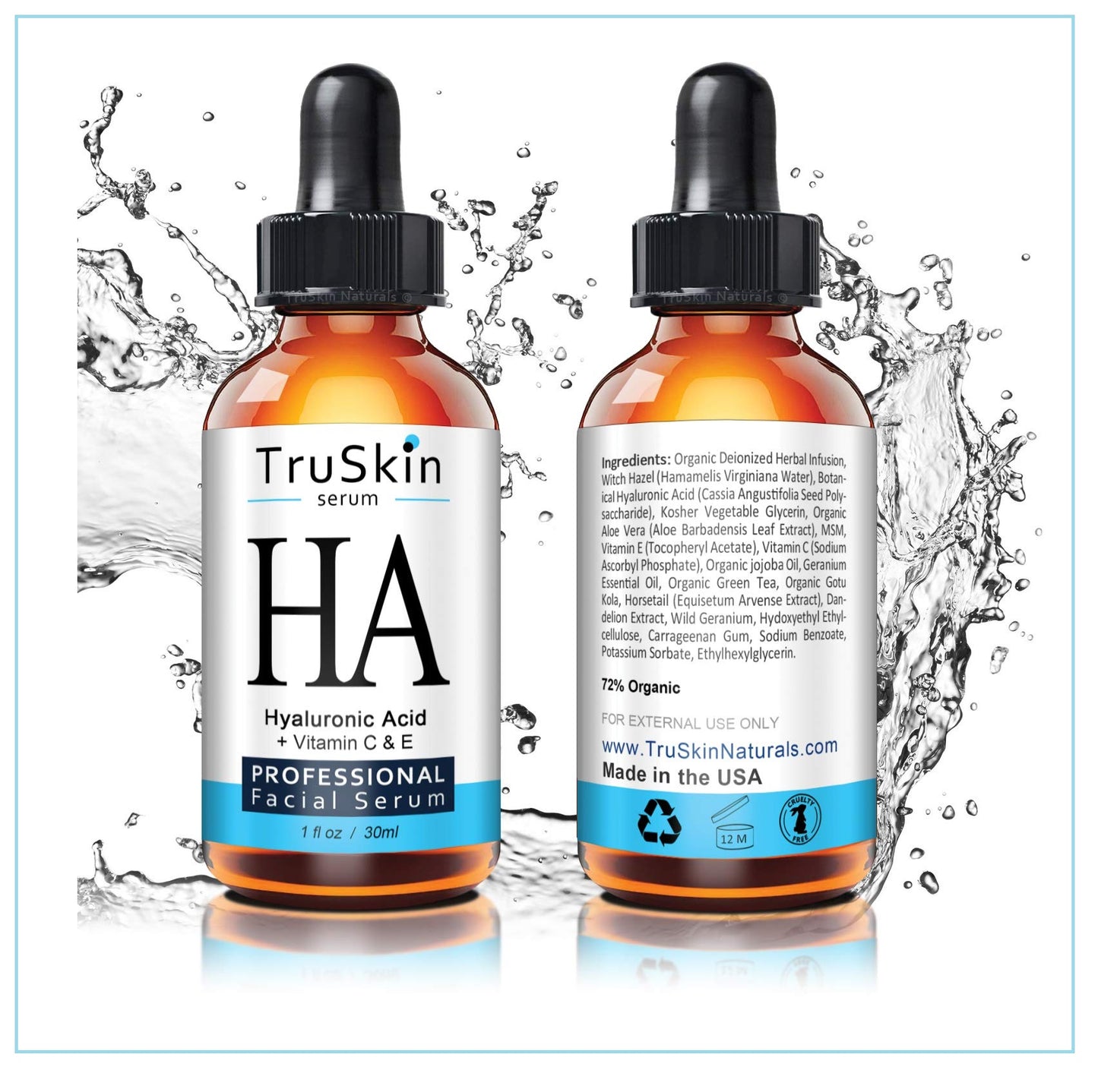 TruSkin HA Hyaluronic Acid Serum with Vitamin C & E 1 fl oz / 30 ml