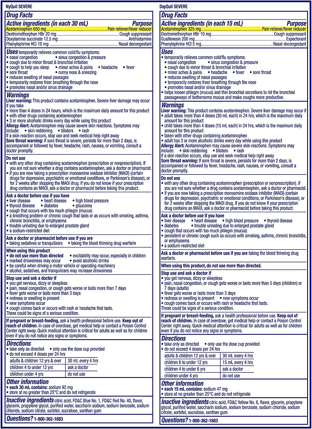 Vicks NyQuil and DayQuil Severe Cold & Flu Relief Liquid, 2 x 12 fl.oz