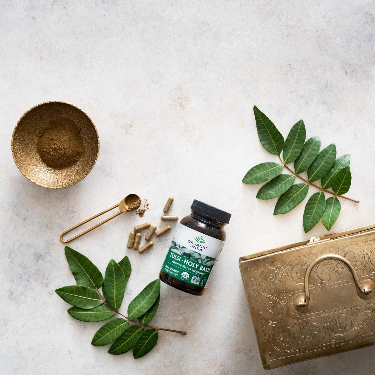 Organic India Tulsi-Holy Basil Supplement 90 Vegetarian Caps