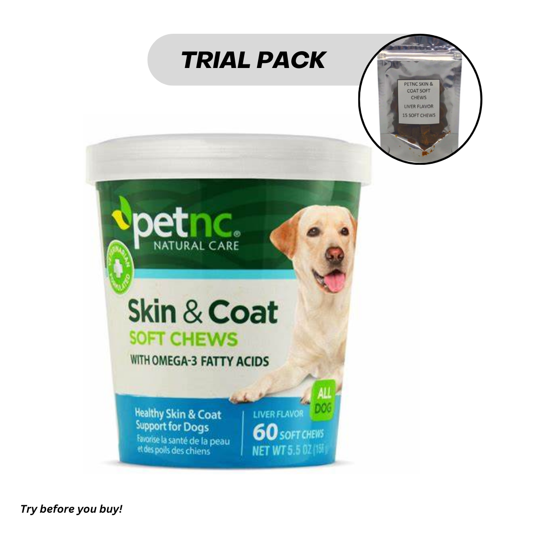 Trial Pack PetNC Skin & Coat Chews with Omega 3, Liver Flavor, 15 Soft Chews