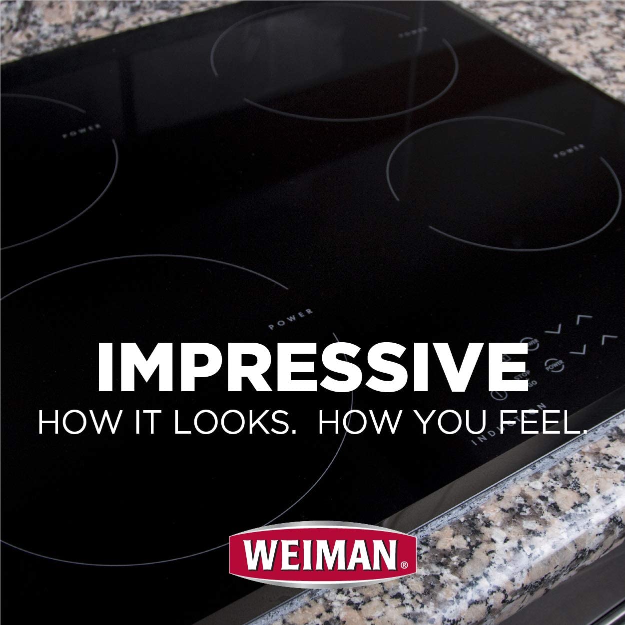 Weiman Glass Cook Top Cleaner & Polish, 10 oz. / 283g with 3 Cook Top Scrubbing Pads