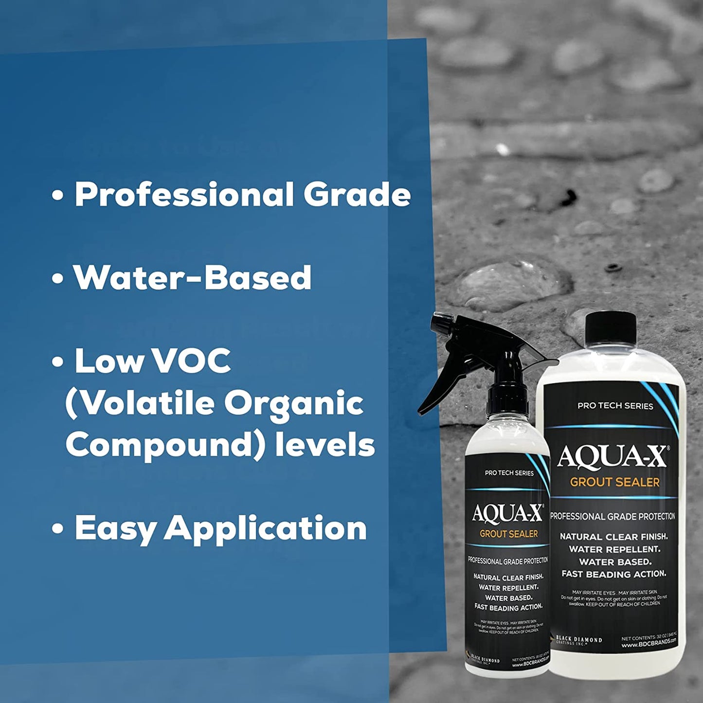 Aqua-X Industrial Grade Grout Sealer Ultra-Long Lasting Repels Dirt And Grime 16oz