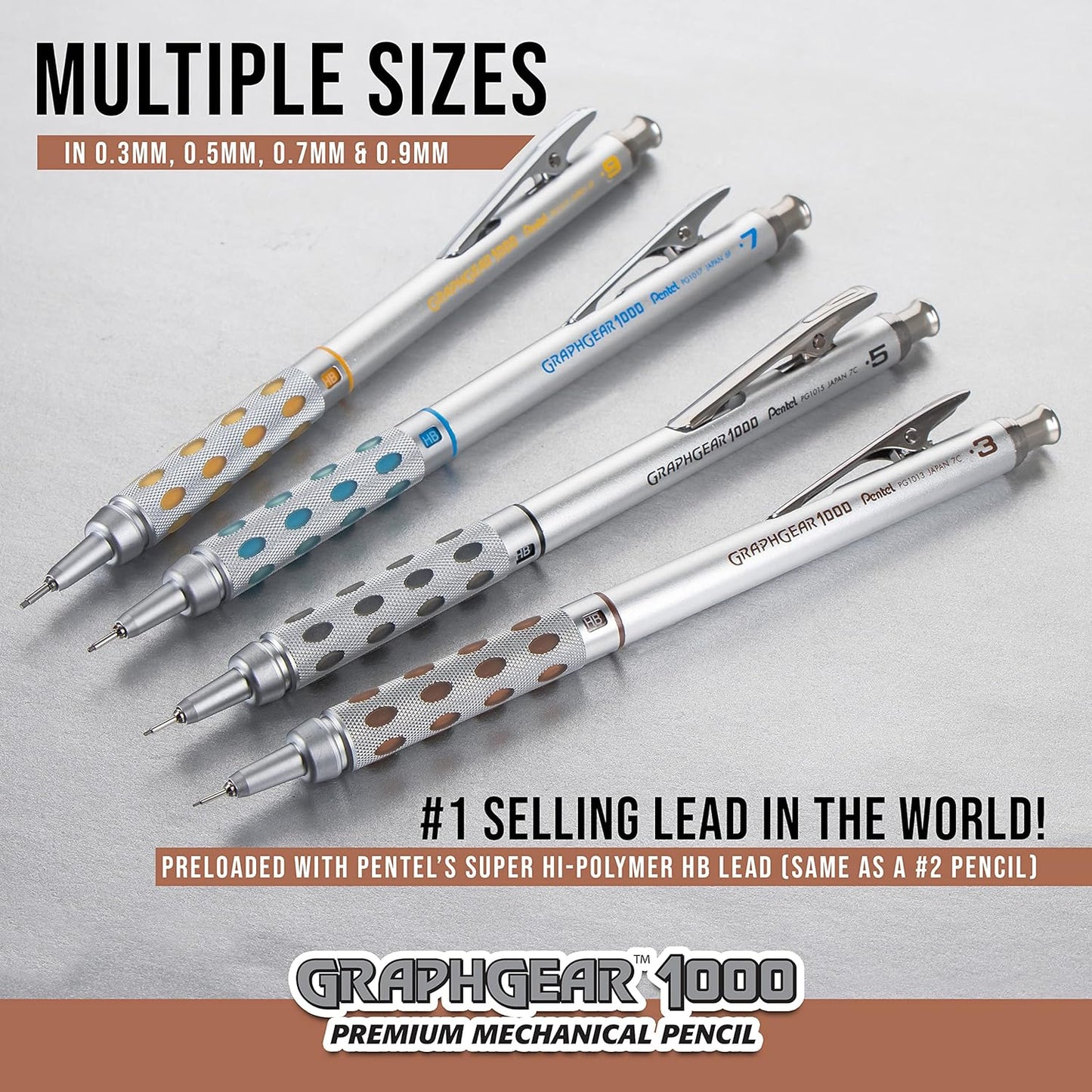 Pentel GraphGear 1000 Mechanical Pencil Black Barrel  (0.5mm)