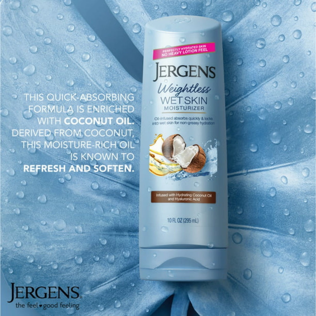 Jergens Weightless Wet Skin Moisturizer Infused with Hydrating Coconut Oil & Hyaluronic Acid 295 mL