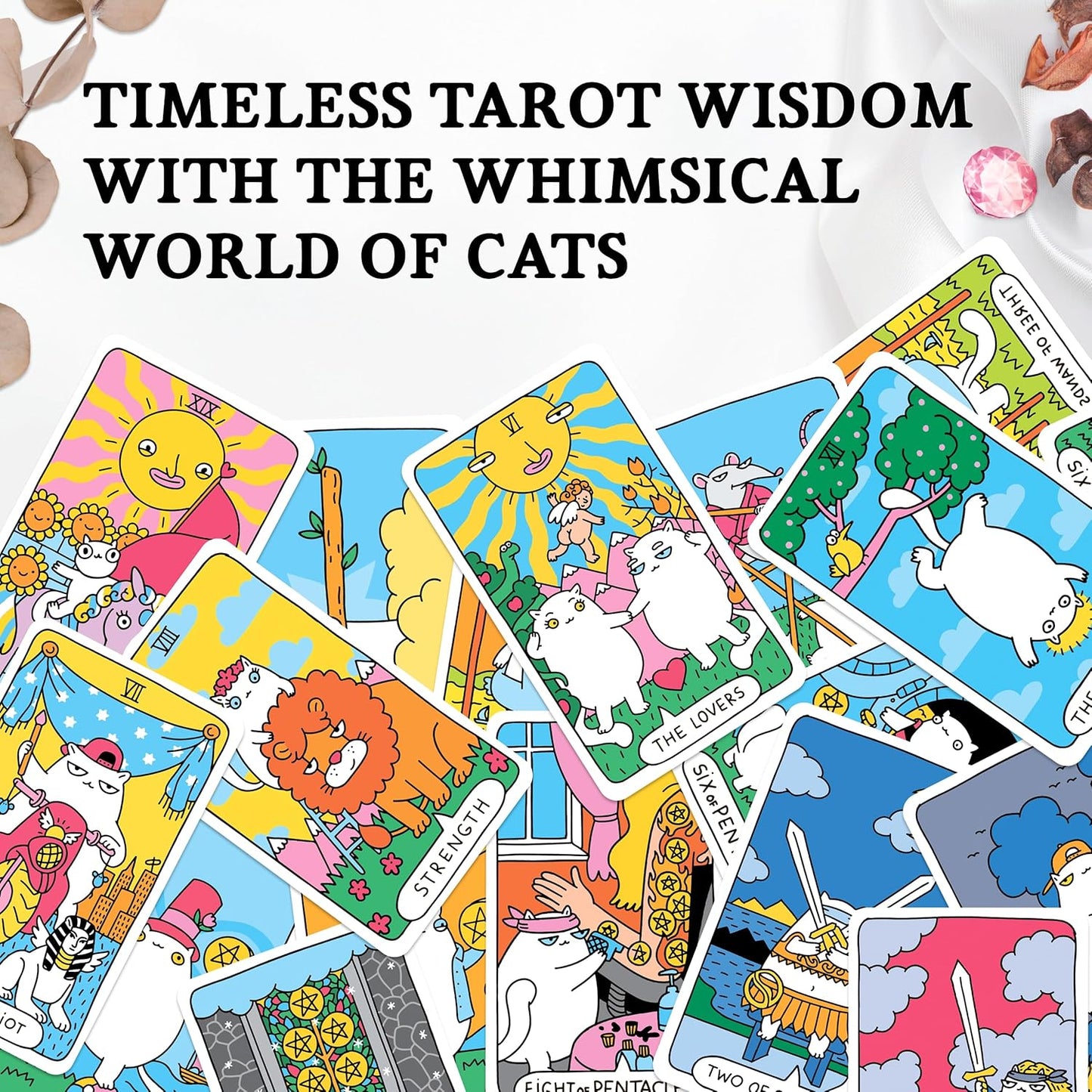 Wyspell Paws Tarot Cards, 78-Card Deck with 200-page Guide Book