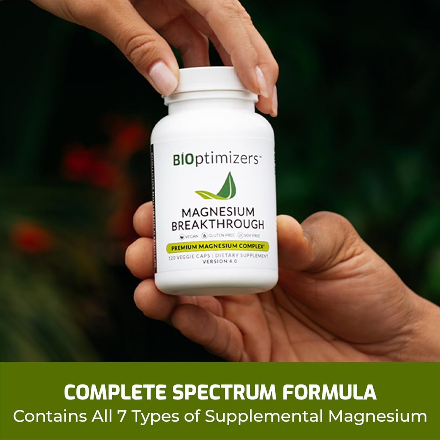 BIOptimizers Magnesium Breakthrough Supplement 60 Veggie Caps (Version 4.0)