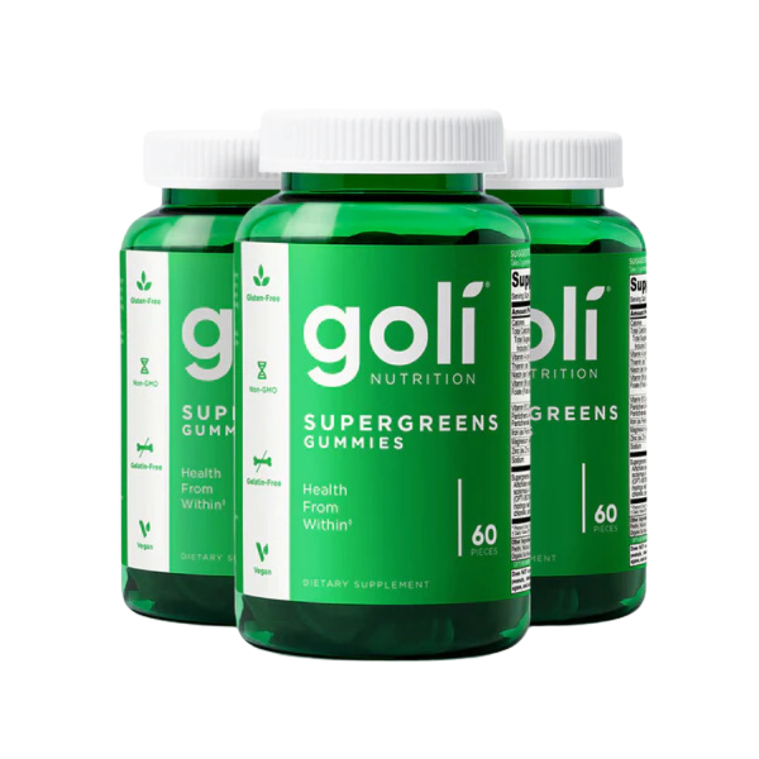 Goli Supergreens Vitamin Gummy with Essential Vitamins & Minerals Plant-Based, 60 Gummies