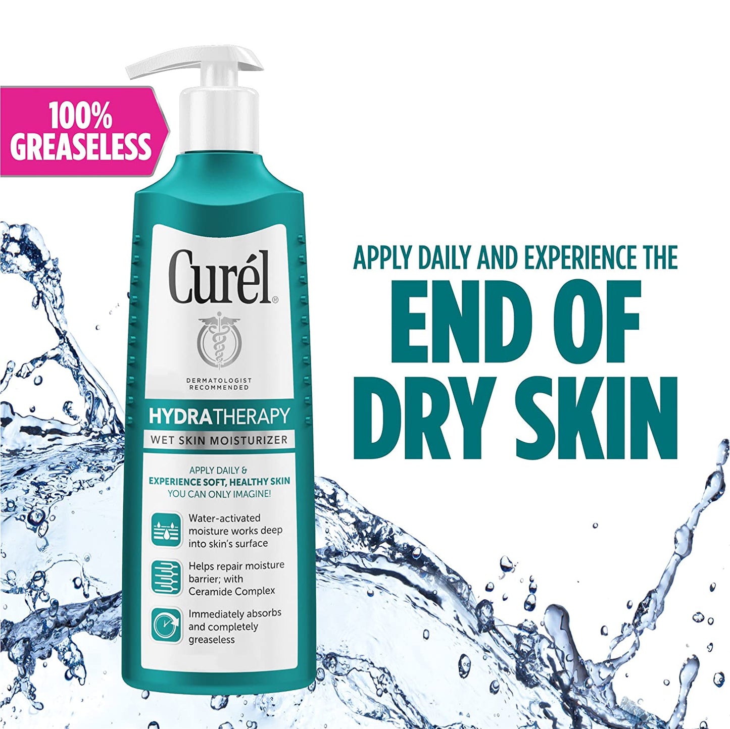 Curel Hydratherapy Wet Skin Moisturizer, In Shower Lotion for Dry or Extra-dry Skin, 12 fl.oz / 354ml