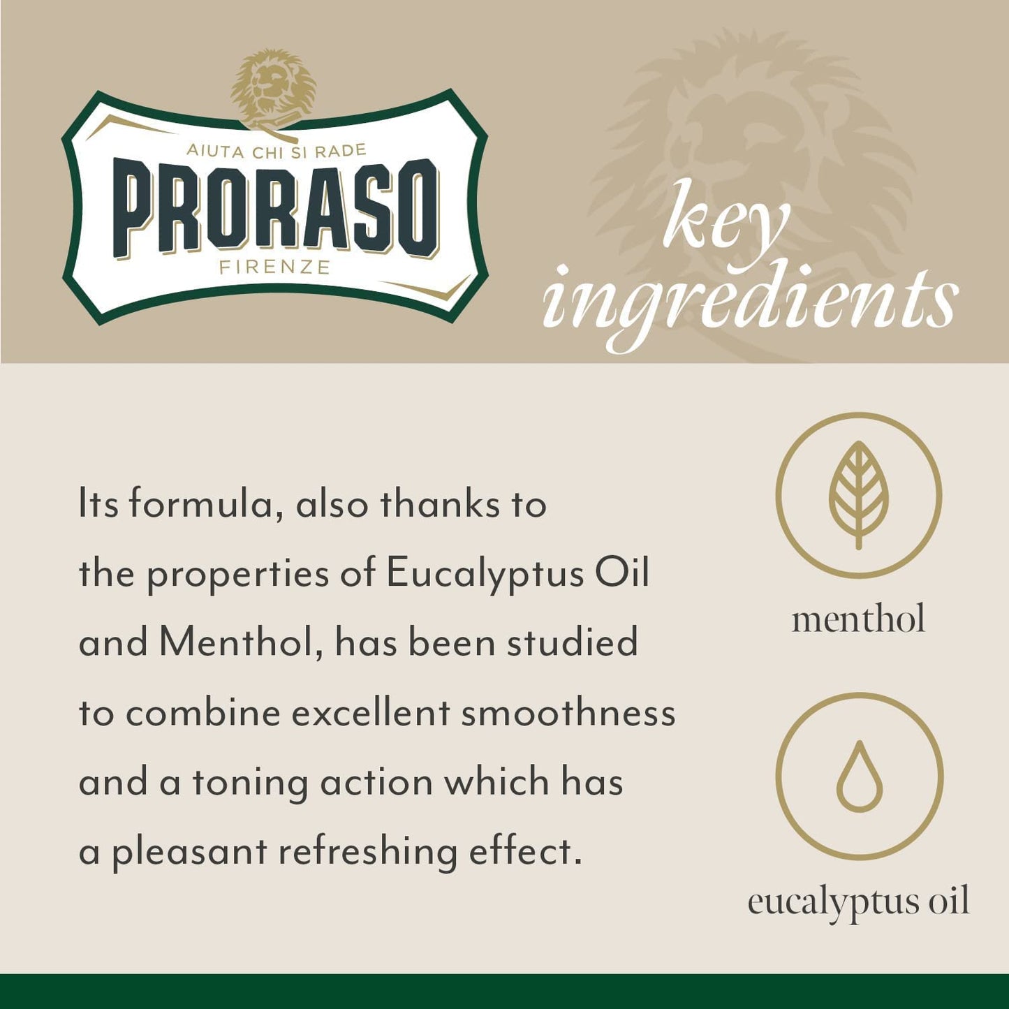 Proraso Shaving Cream Refreshing with Eucalyptus Oil and Menthol 150ml / 5.2oz (NO BOX)