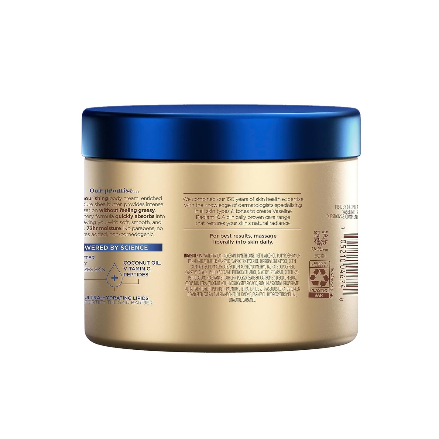 Vaseline Radiant X Deep Nourishment Body Cream, 283 g / 10 oz.