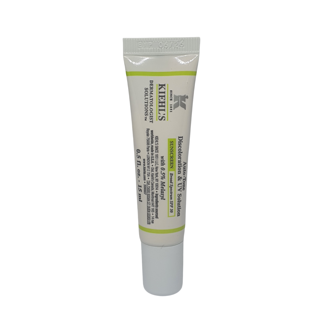 Trial Size Kiehl's Auto-Tone Discoloration & UV Solution Sunscreen SPF30 0.5 oz / 15 ml
