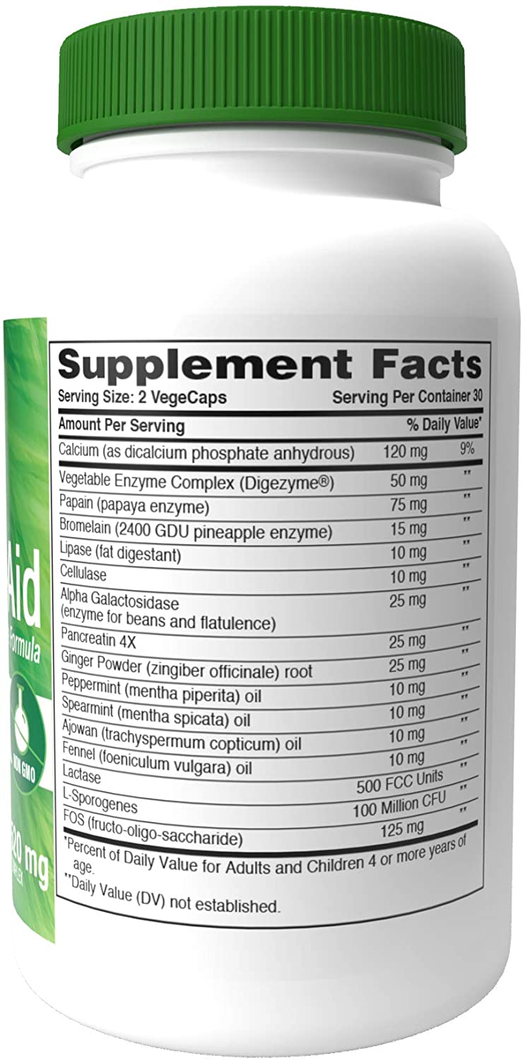Health Thru Nutrition Digest Aid Enzyme Complex, 520mg, 60 Capsules Complete Digestive Support NON-GMO