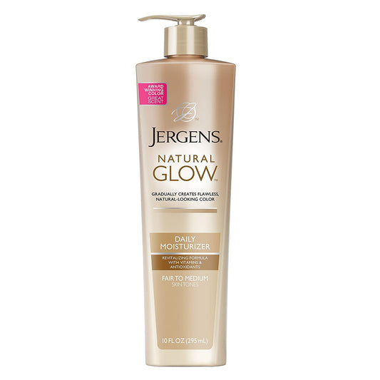 Jergens Natural Glow Daily Moisturizer, Fair to Medium Skin, 10 fl.oz / 295 ml (PACKAGING MAY VARY)