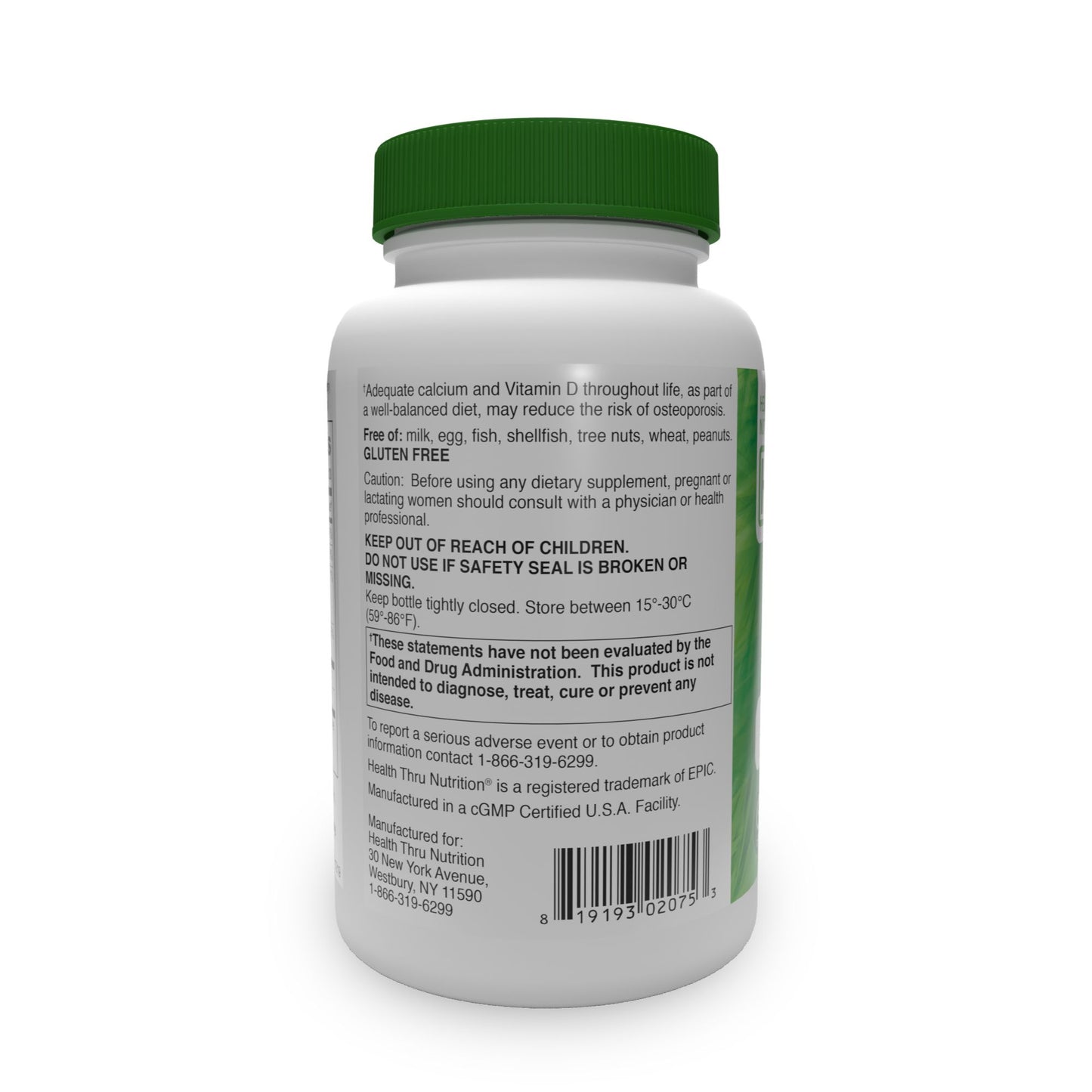 Health Thru Nutrition Calcium Magnesium & Vitamins D3 & K 1000mg 360 Softgels Supports Healthy Bones, Teeth & Nails