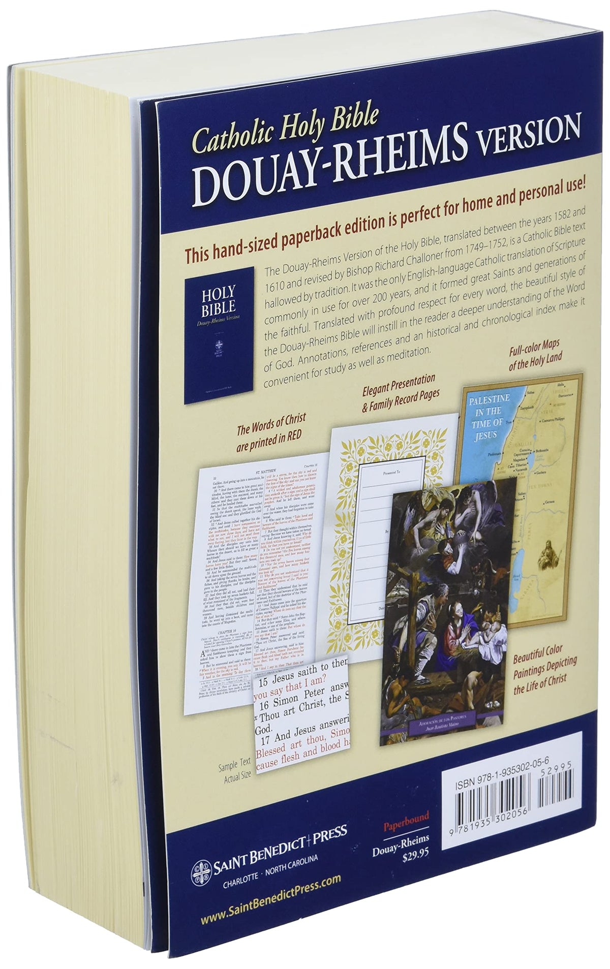 The Holy Bible Douay-Rheims Version Paperback by Saint Benedict Press (DAMAGE COVER)