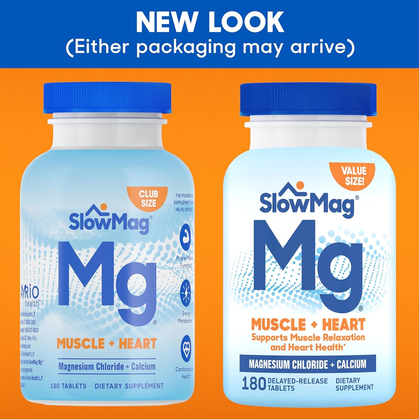 SlowMag Muscle + Heart Suuport Muscle Relaxation and Heart Health Supplement 180 Tablets