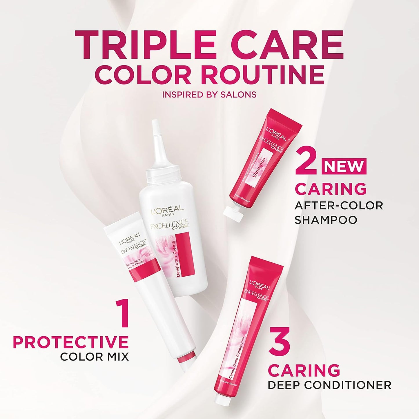 L'Oreal Paris Excellence Cream Triple Care Color (6R Light Auburn) 1 Application