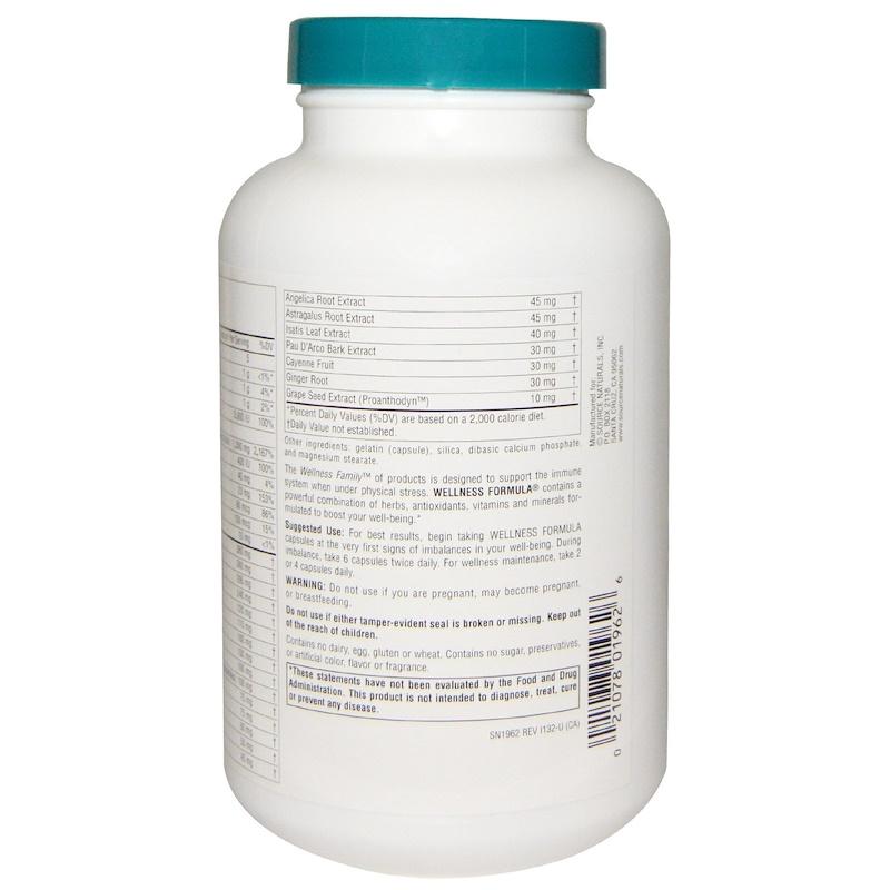 Source Naturals Wellness Formula Advanced Daily Immune Support 240 Capsules