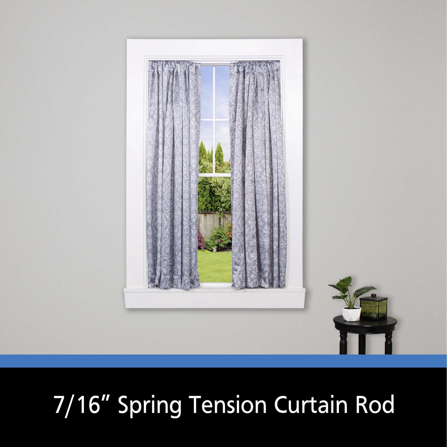Mainstays 18-28 in. Adjustable Spring Tension Curtain Rod, 7/16 in. Diameter 1 Count