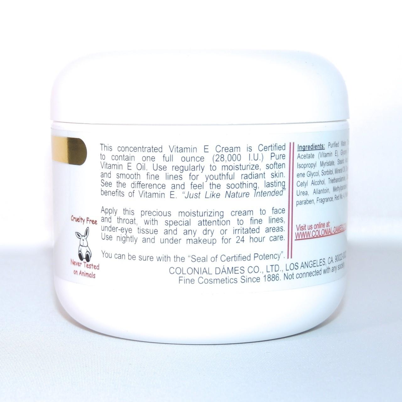 Colonial Dames Vitamin E Cream 28, 000 IU 4 oz (112 g)