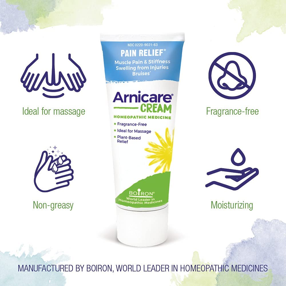 Boiron Arnicare Relief Cream Fragrance-Free Ideal for Massage, 1.33 oz. / 40g