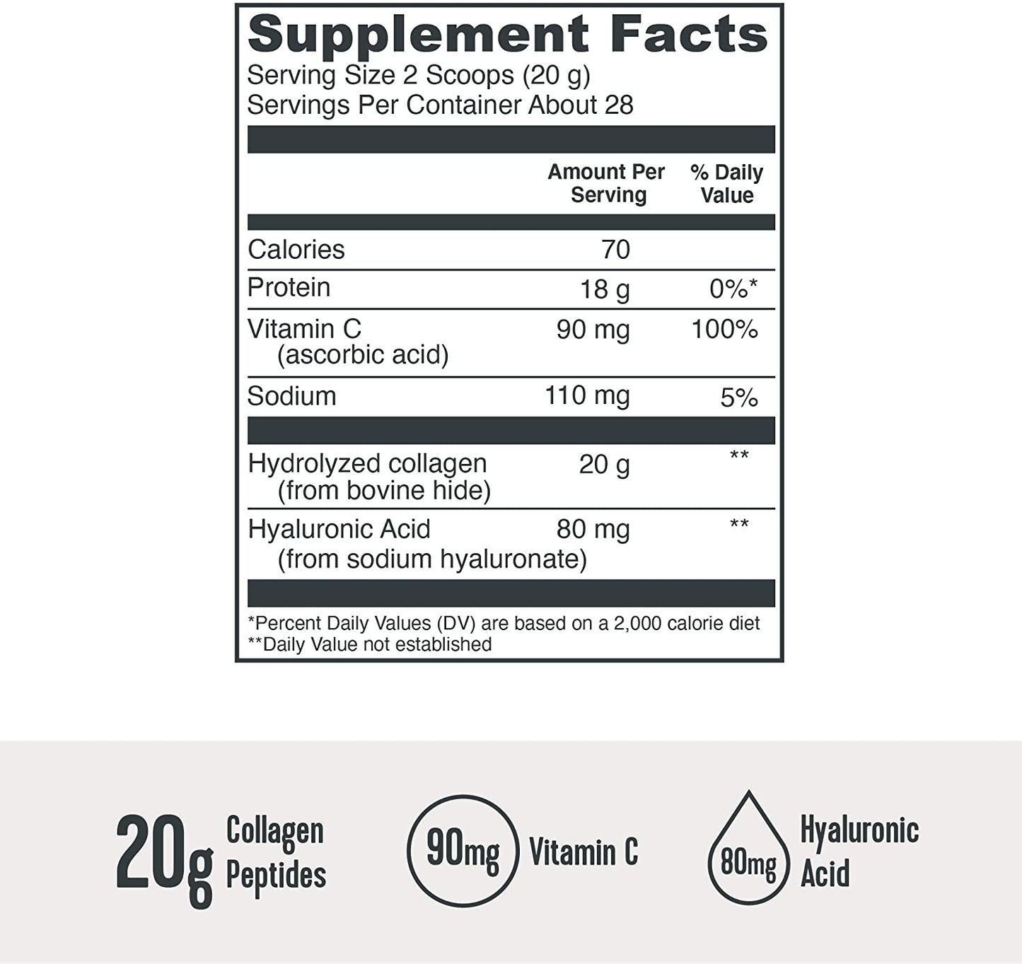 Vital Proteins Collagen Peptides Powder Pasture Raised, Grass Fed, Unflavored (20 oz)