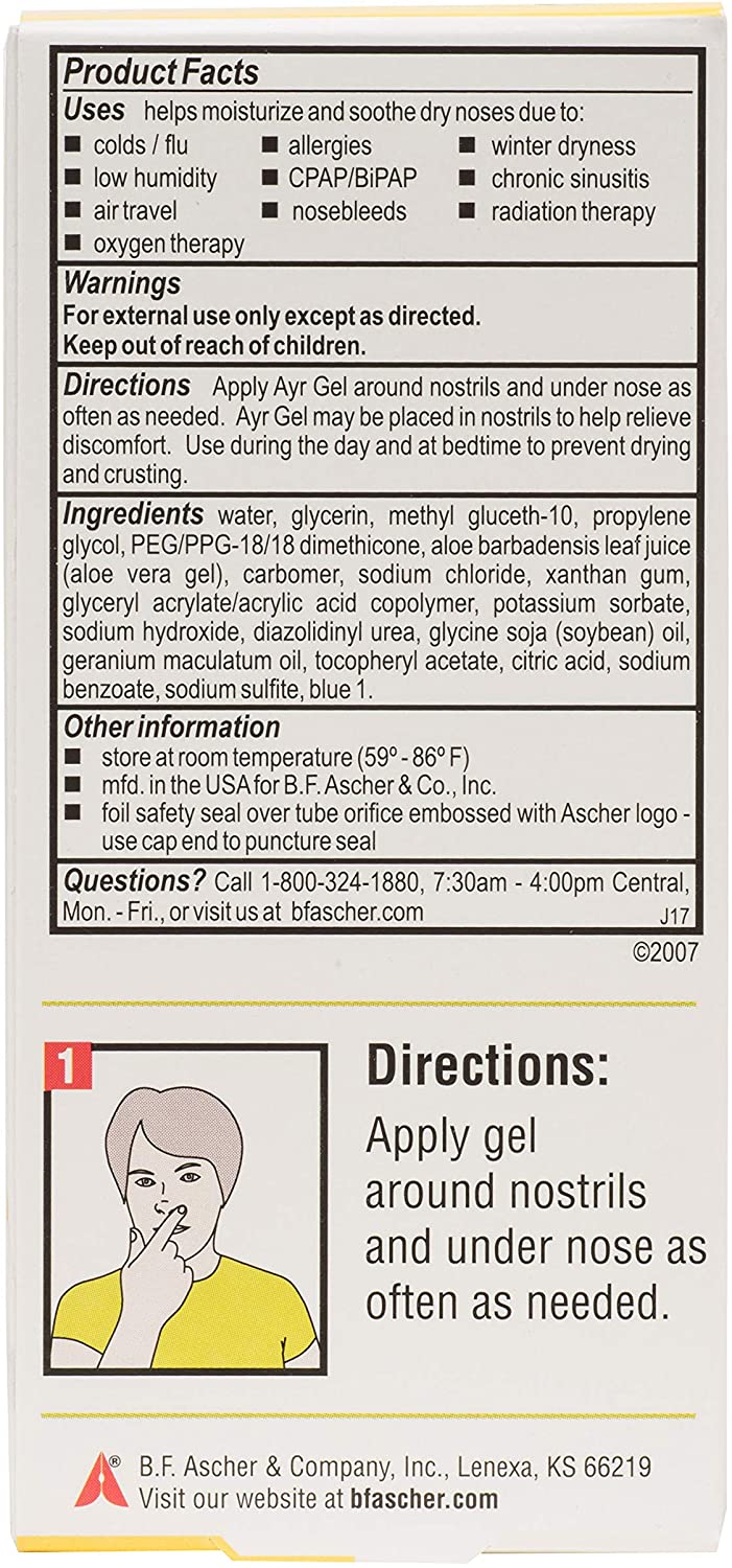 Ayr Saline Nasal Gel with Soothing Aloe, 0.5 oz / 14.1 g