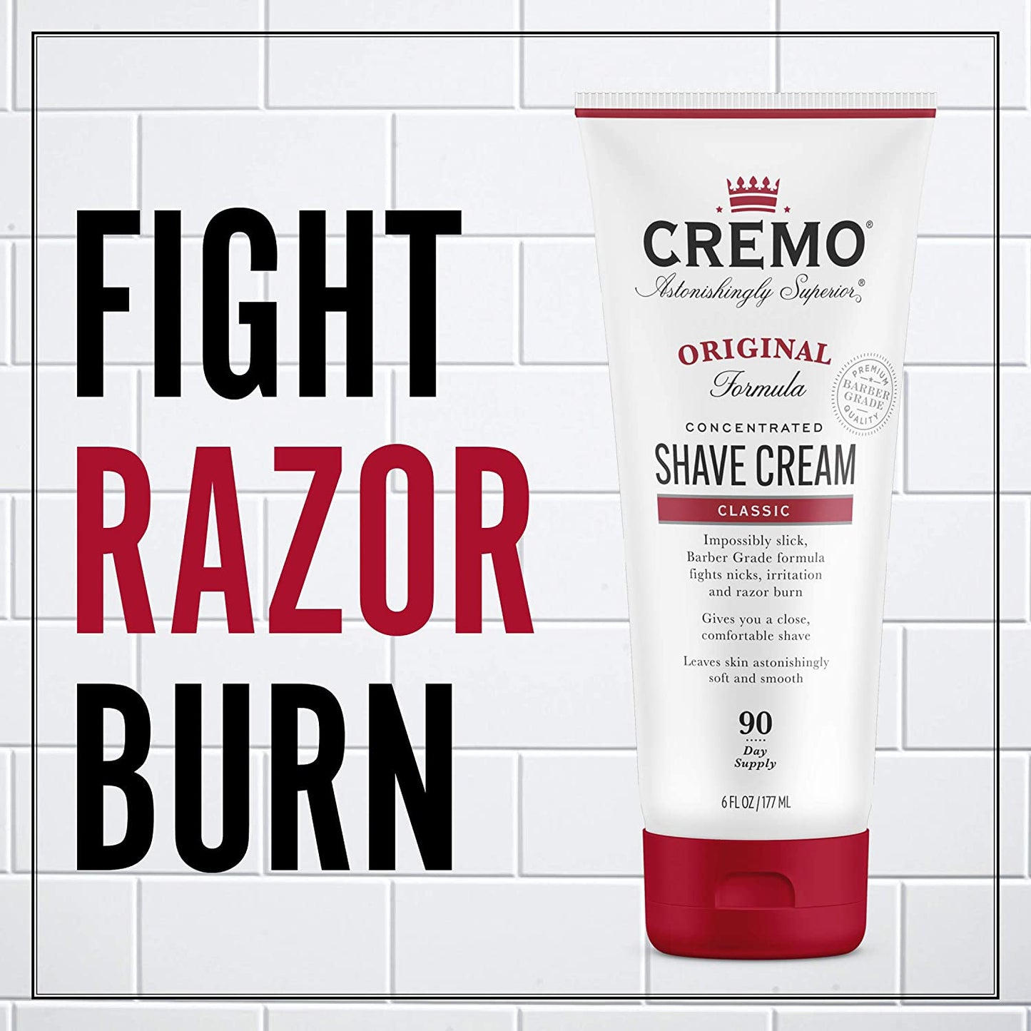Cremo Original Formula Concentrated Shave Cream Classic 6 Fl Oz (177ml)
