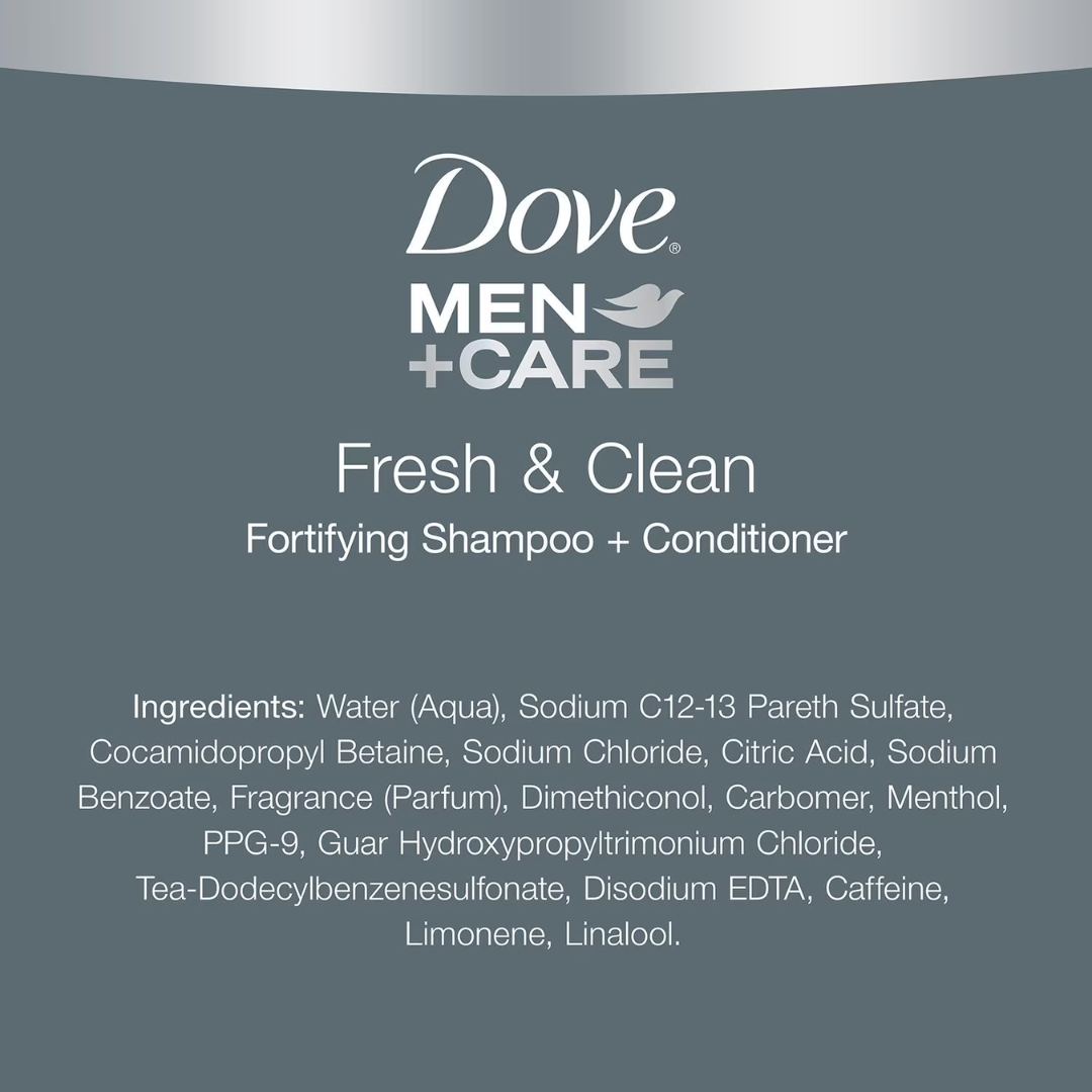 Dove Men+Care Fresh + Clean 2 in 1 Shampoo + Conditioner, 1.18 L / 40 fl. oz.