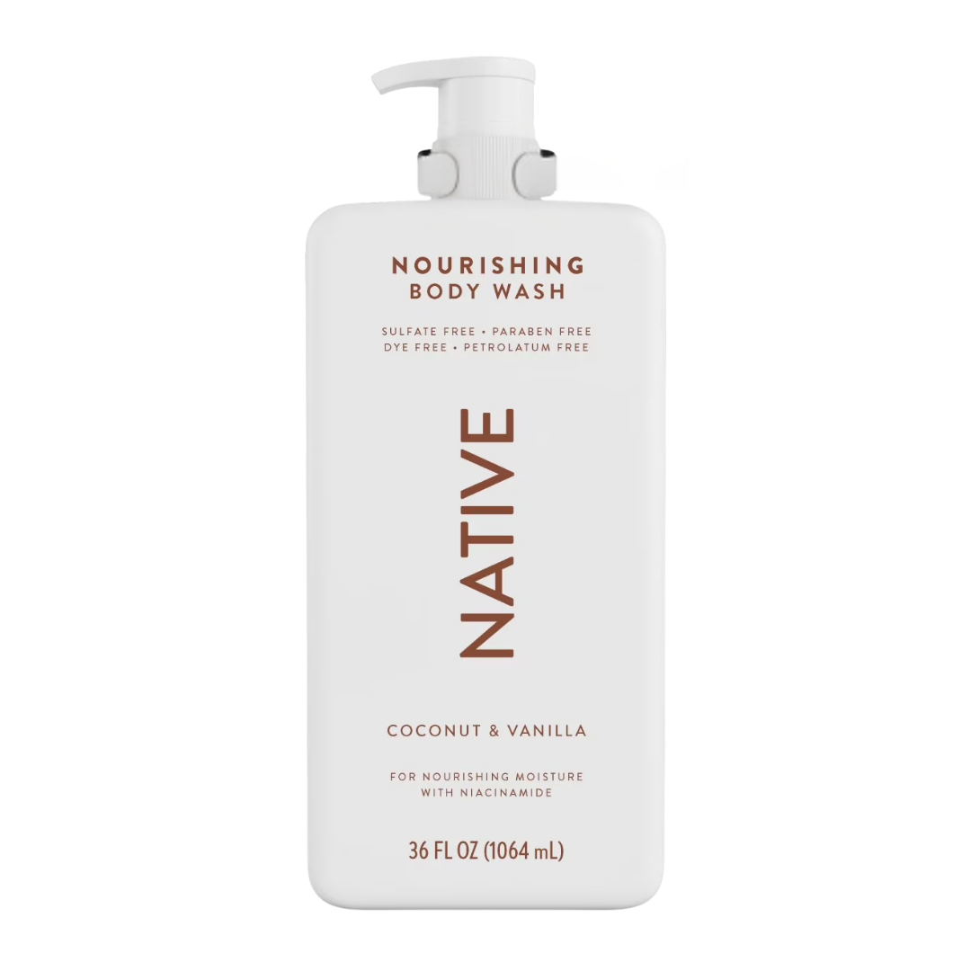 Native Nourishing Body Wash Coconut & Vanilla, 36 oz / 1.06 L