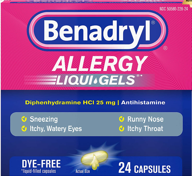 Benadryl Allergy Liqui-Gels 25 mg, 24 Capsules