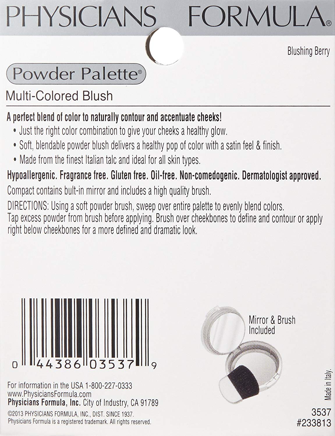 Physicians Formula Powder Palette Blush Shade: Blushing Berry (0.17 oz)