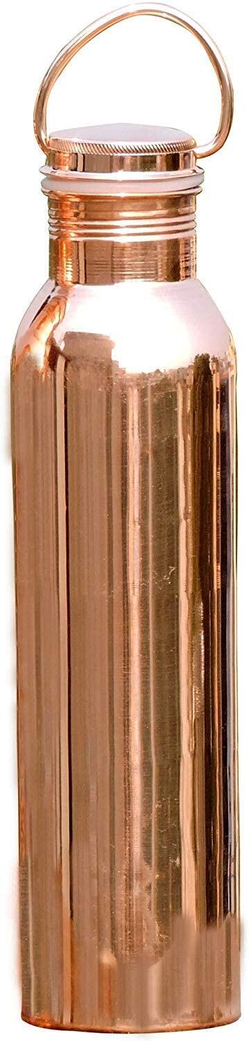 Ancient Impex Pure Copper Water Bottle with Handle with Ayurvedic Benefited, 33.84 US fl.oz Capacity