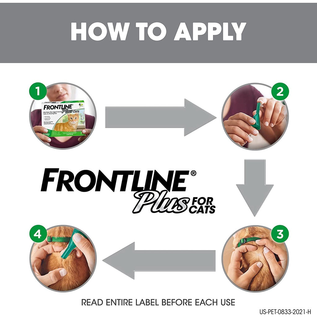 Frontline Plus for Cats and Kittens 8 Weeks and Older and Weighing Over 1.5 lbs for 3 doses, 1 box