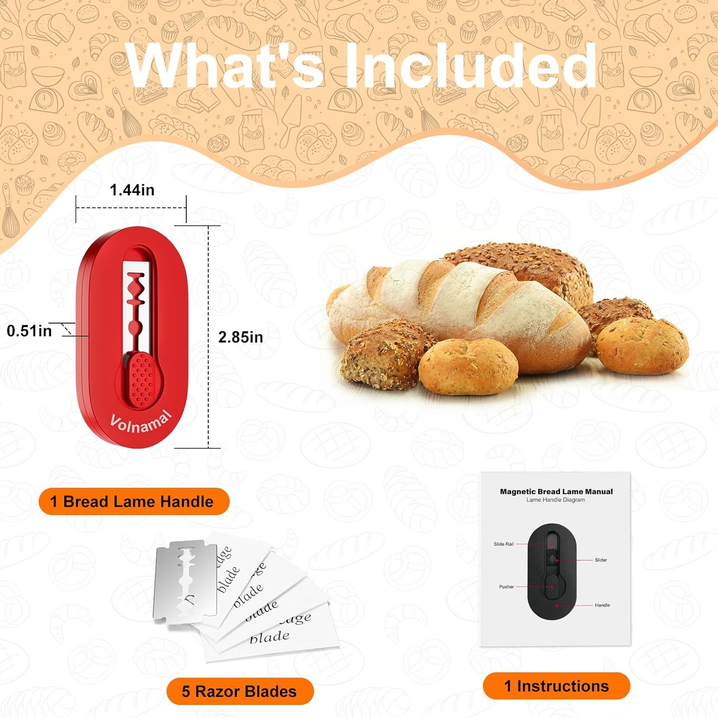 Volnamal Bread Lame Retractable & Magnetic