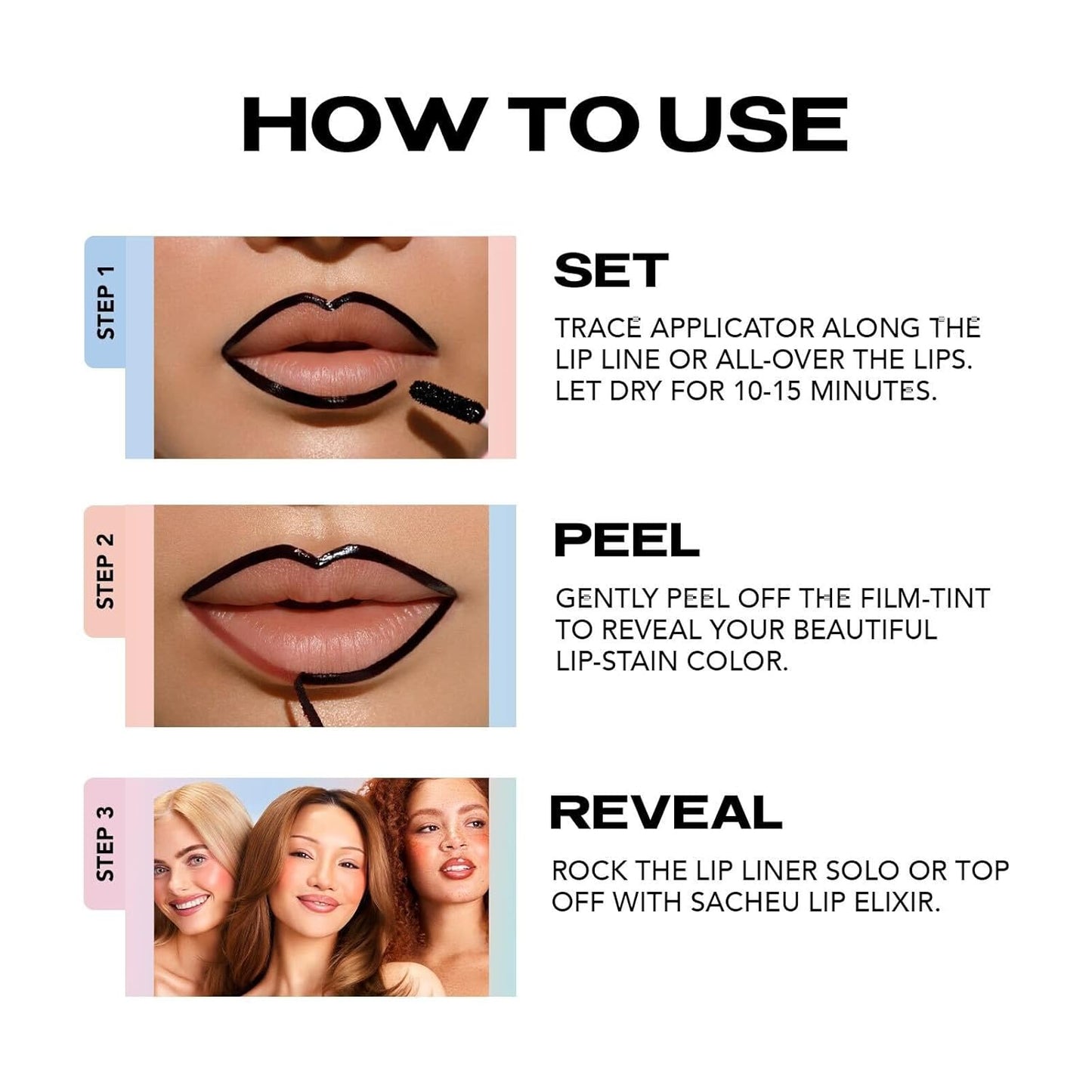 Sacheu Peel-off Lip Liners Stay-in, 3.5 ml / 0.12 fl oz