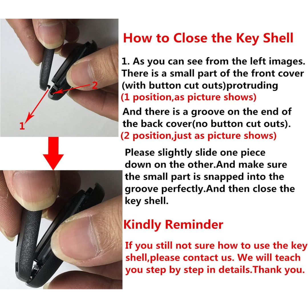 Shell Case Replacement Key Fob Remote, 022 Grey