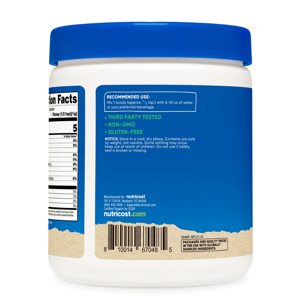 Nutricost Organic Unflavored Spinach Powder, 227 g / 8.1 oz