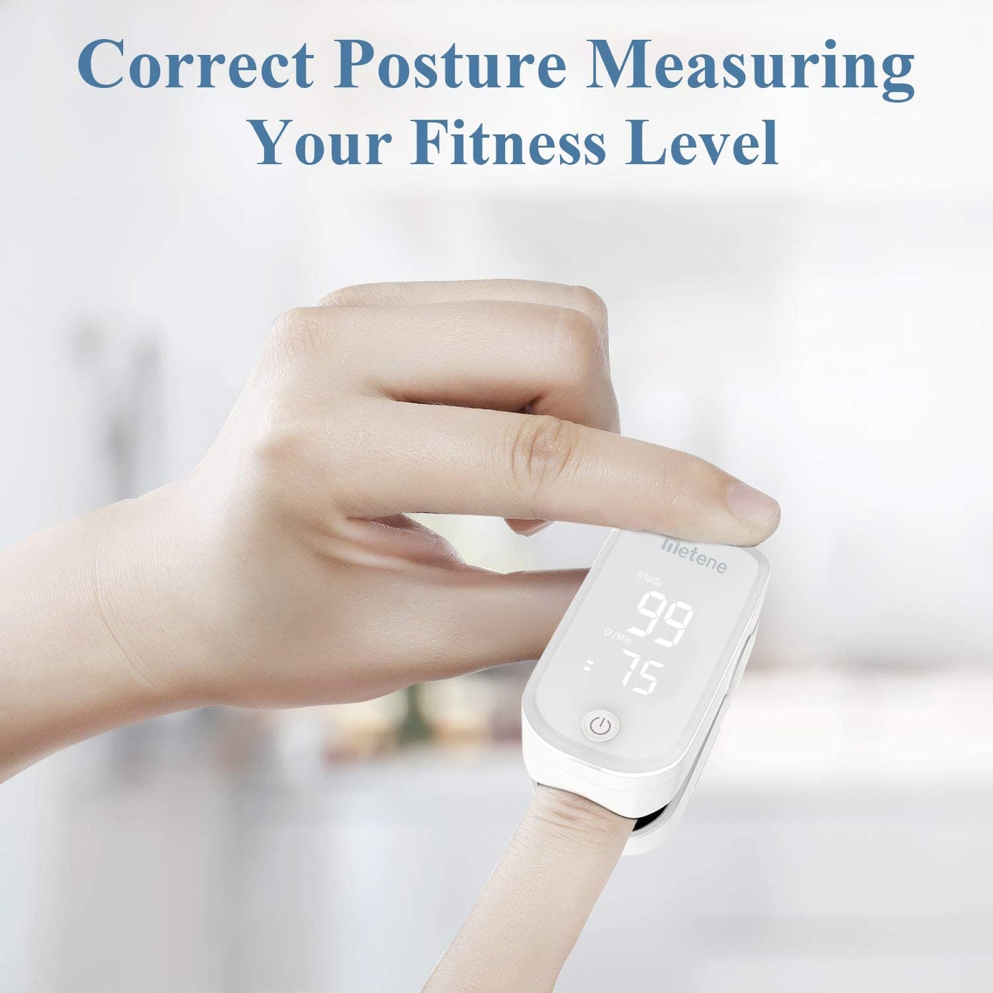 Metene Pulse Oximeter Fingertip Blood Oxygen Saturation Monitor (White)