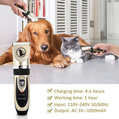 Ceenwes Imported from USA Low Noise Pet Clippers Rechargeable Dog Trimmer Cordless for Dogs and Cats