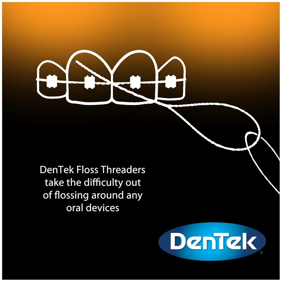 Dentek Floss Threaders | For Bridges, Implants & Braces 50 Count