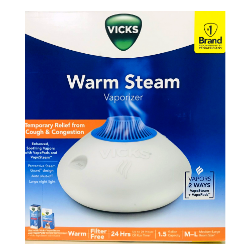 Vicks Warm Steam, 1.5 Gallon Capacity V150RYUPC/V150RY Room Size (Medium-Large)
