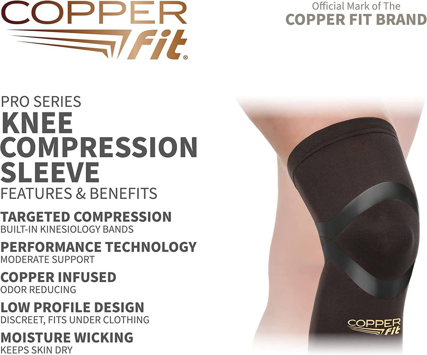 Copper Fit Pro Series Knee Compression Sleeve (Color May Vary) - Medium
