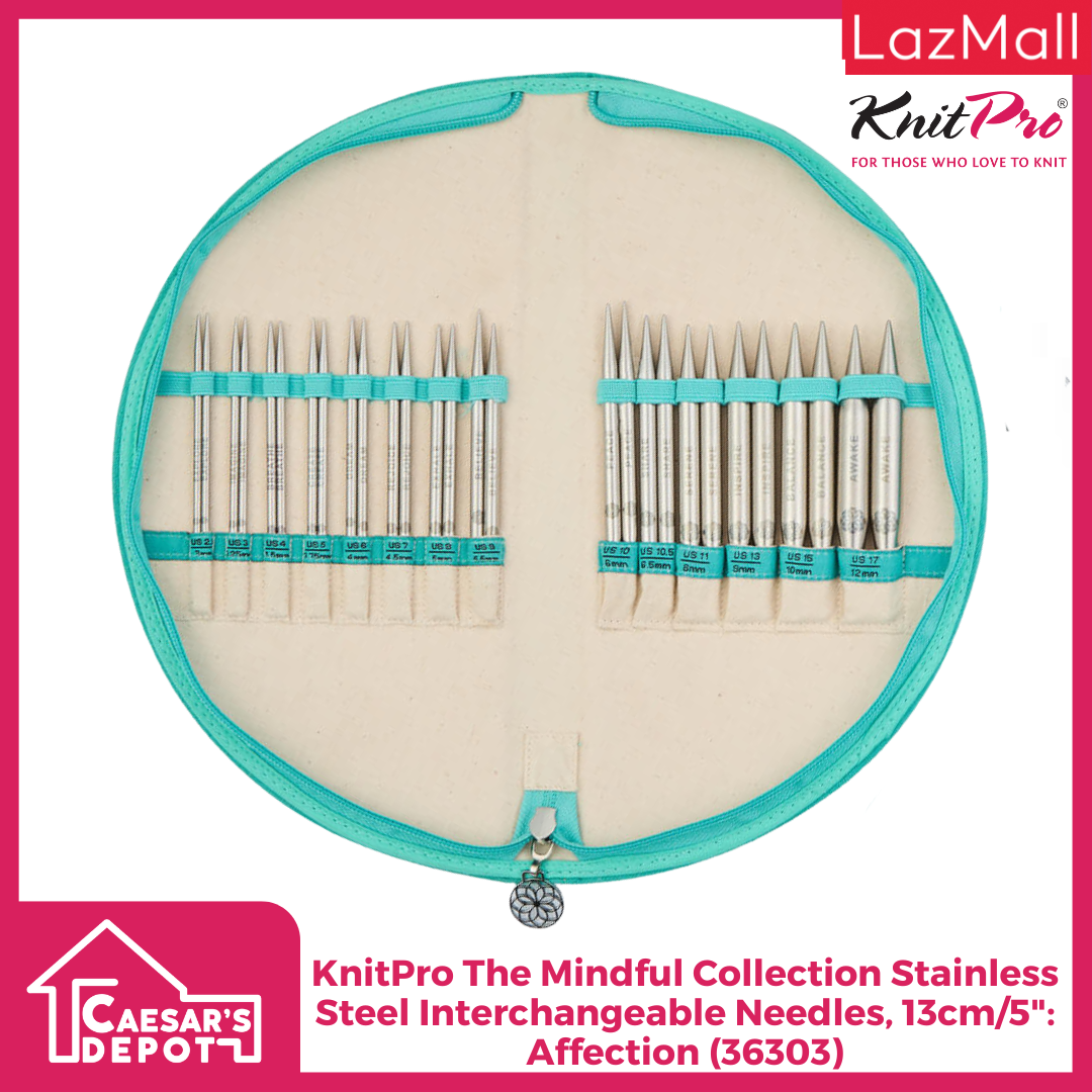 KnitPro The Mindful Collection Stainless Steel Interchangeable Needles Sets, 13cm/5"