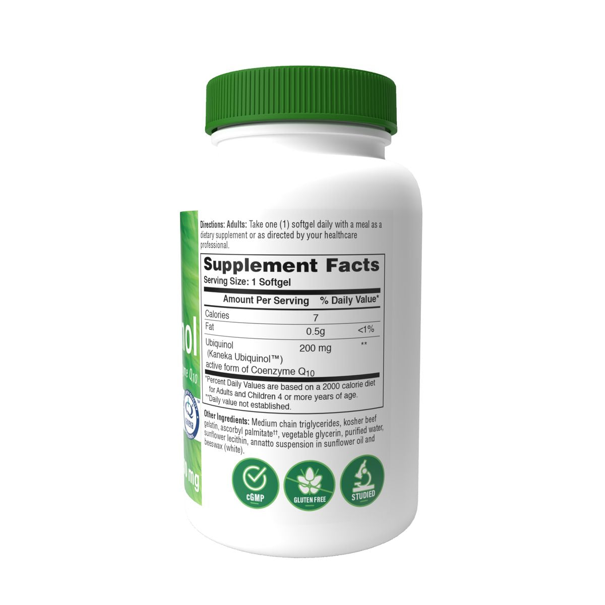 Health Thru Nutrition Ubiquinol (Kaneka) CoQ10 200mg (NON-GMO) 90 Softgels Superior Absorption