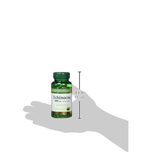 Nature's Bounty Echinacea 400 mg Natural, 100 Capsules