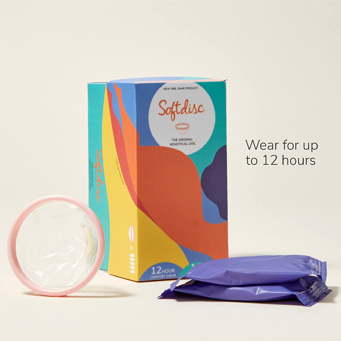 Softdisc Menstrual Disc, Soft Period Cup with 12-Hour Period Protection, 14 Disposable Discs, 1 Size Model